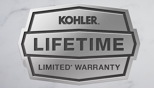 KOHLER Lifetime Limited Warranty badge representing quality assurance for walk-in tubs