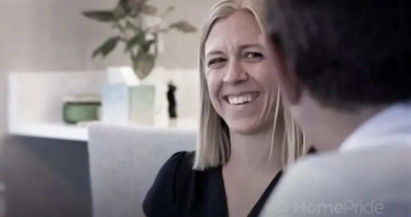 Homeowner meeting with a HomePride Bath consultant to discuss bathroom remodel design options