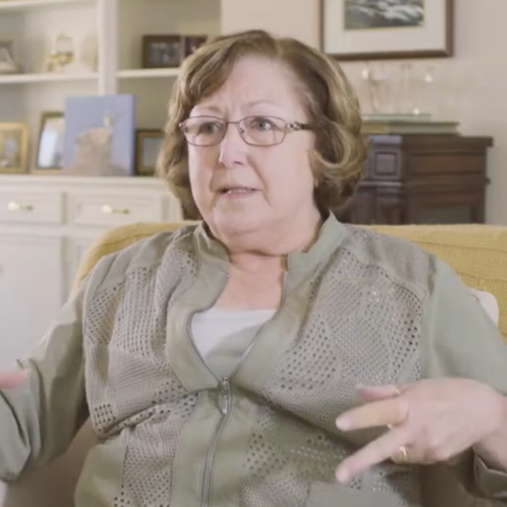 Photo pf Mary. sharing how her Kohler walk-in bath improved her quality of life