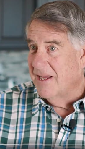 James McGrady, a Colorado Springs homeowner, sharing his experience after HomePride restyled his kitchen cabinets.