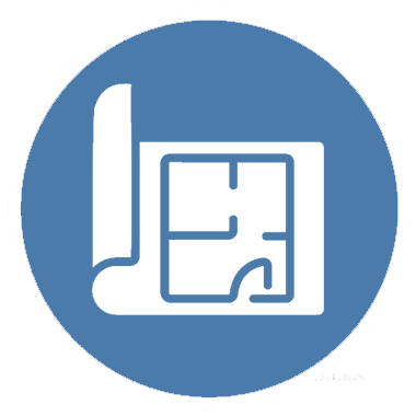 An icon of a blueprint depicting scope of work