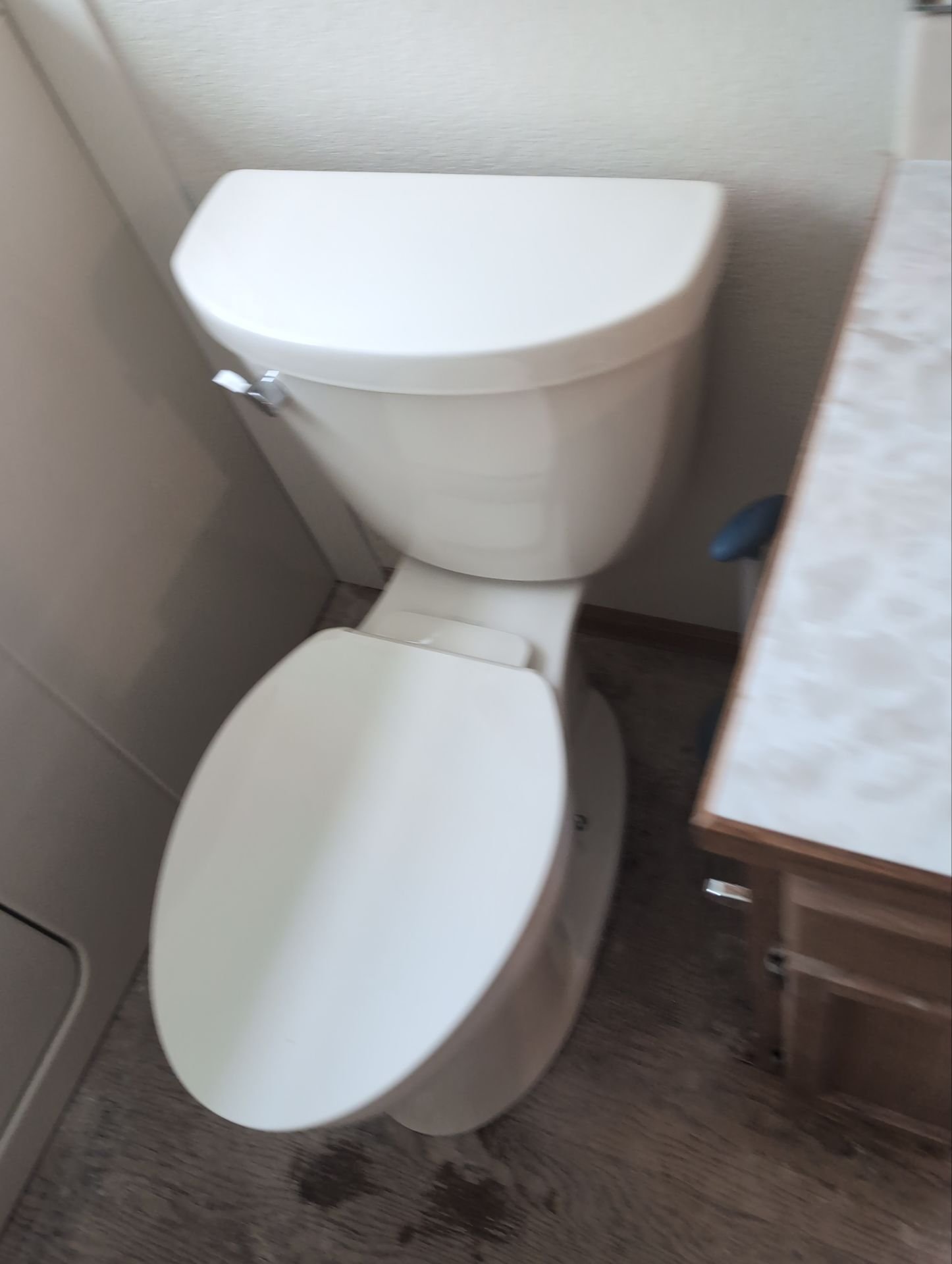 Kohler Cimarron toilet installed beside biscuit walk-in tub in a Niwot, CO bathroom remodel.