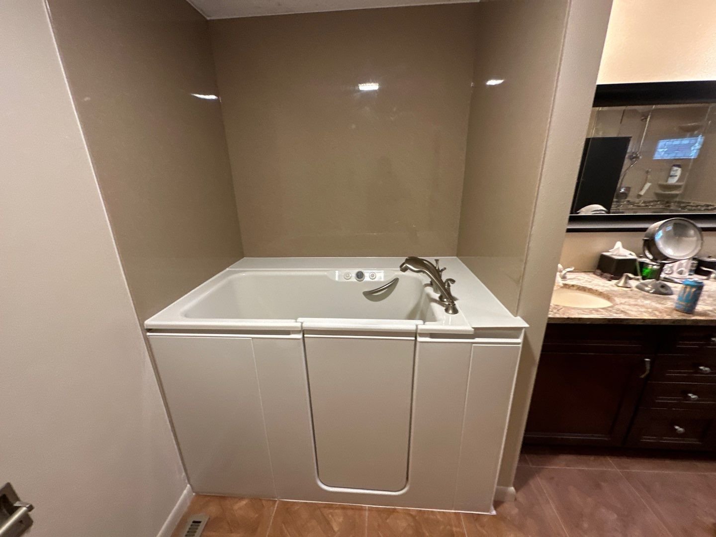 Walk-in tub installation completed in Pueblo, Colorado on West Tejon Drive with slip-resistant flooring and easy-access design