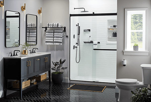 White Brick Shower